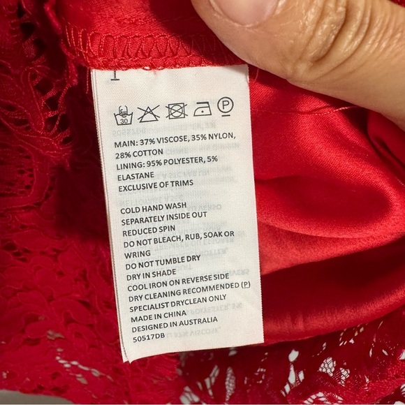 Bardot Pierre Lace Dress in Lava Red Size XS - Picture 13 of 16
